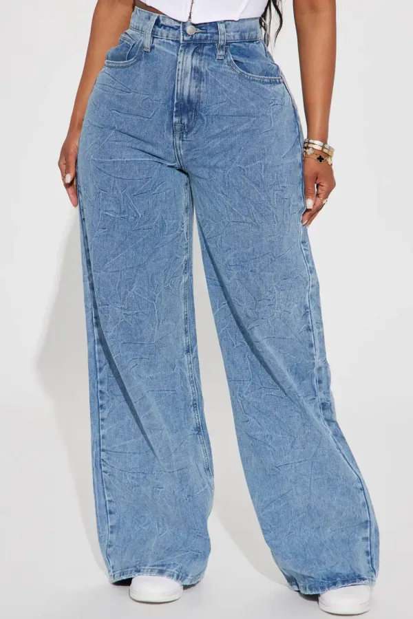 Off Limits Non Stretch Wide Leg Jean - Medium Wash