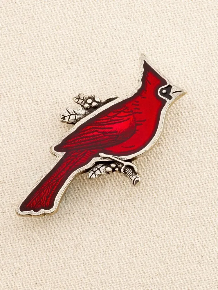Red Cardinal Pewter Pin