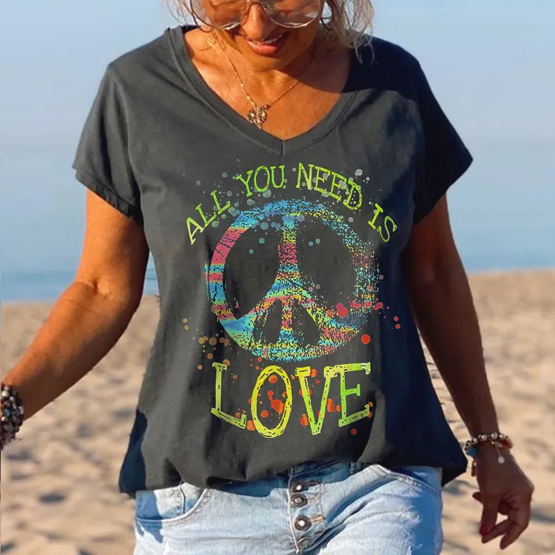 All You Need Is Love Unique Printed Graphic Tees