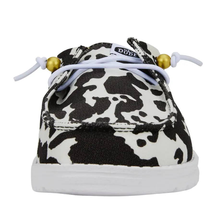 Wendy Slip Classic - White/Black Cow Print