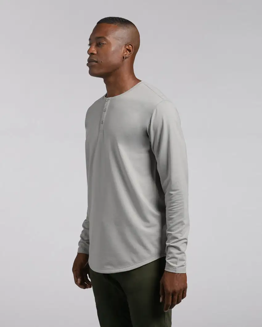Henley Drop-Cut Long Sleeve: Lux
