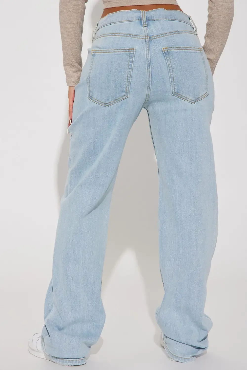 Be Authentic Slouchy Stretch Straight Leg Jeans - Light Wash