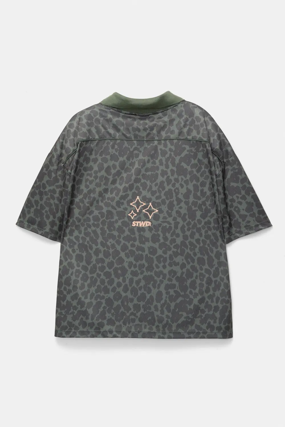 STWD leopard print T-shirt with a polo collar