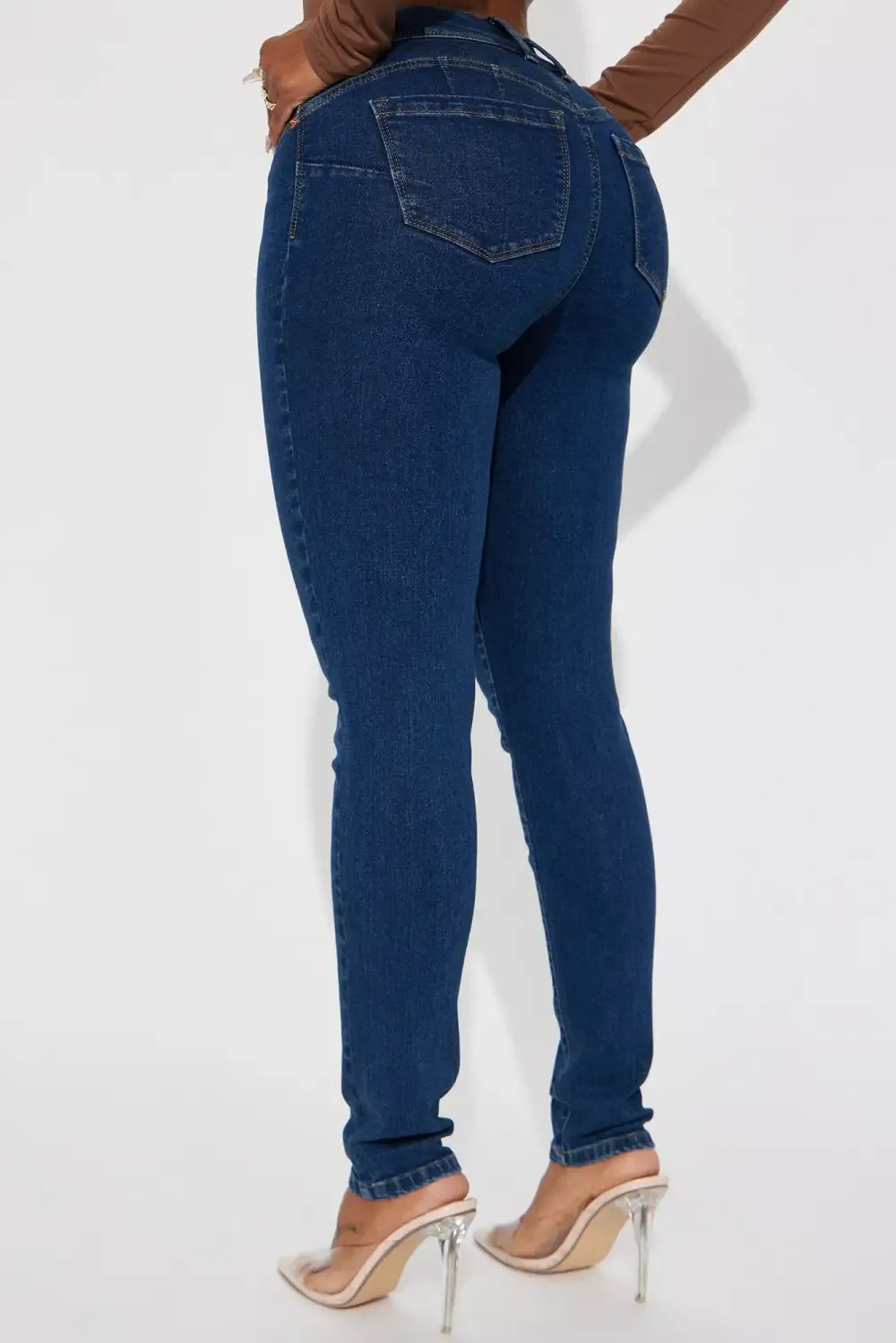 Notice Me Booty Lifting Stretch Skinny Jeans - Dark Wash
