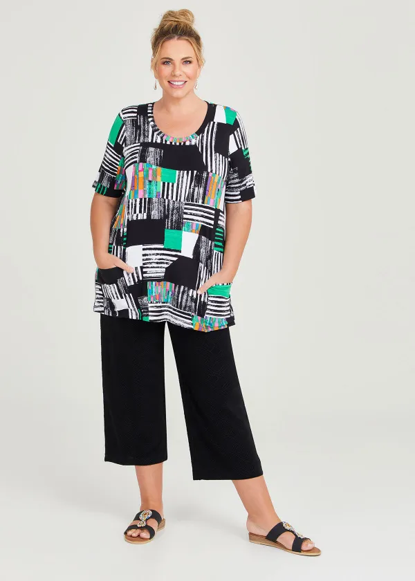 Jacquard Jersey Culotte Pant
