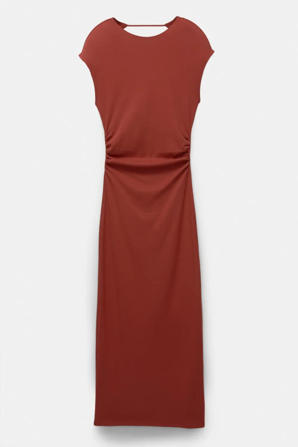Vestido midi frunces