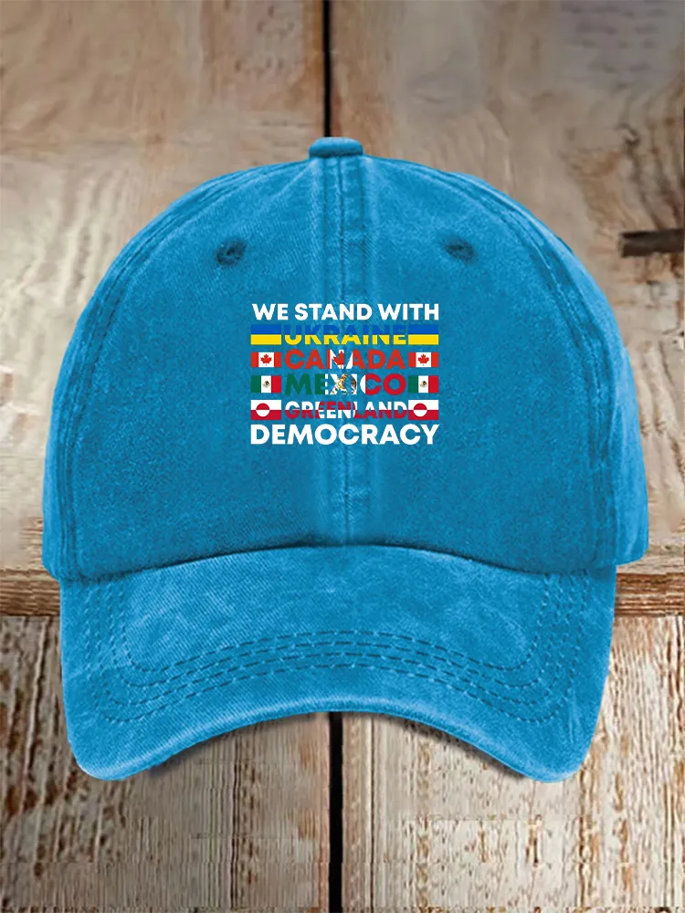 Men And Women's We Stand With Them Washed Baseball Cap