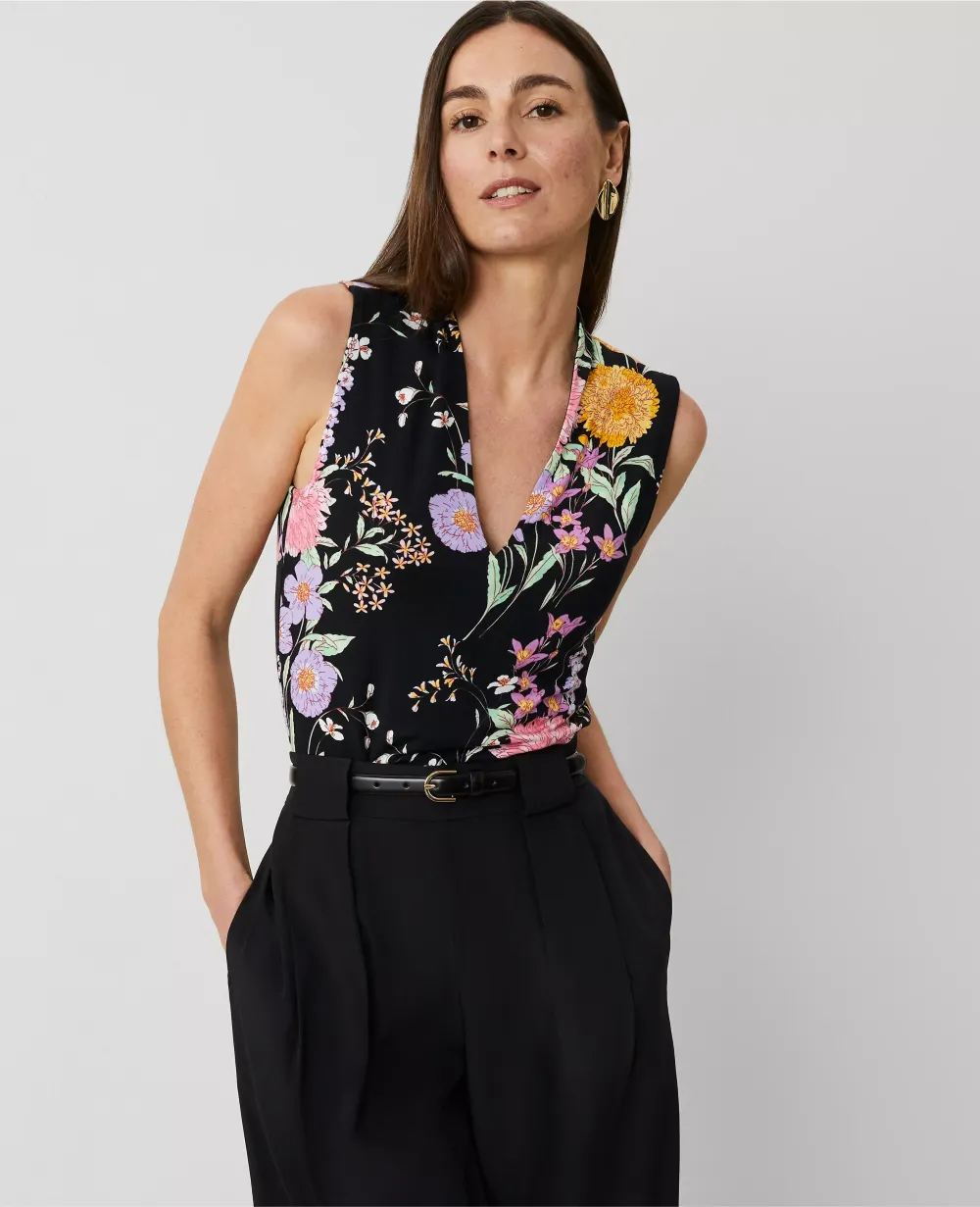 Floral V-Neck Shell