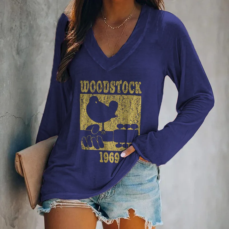 Woodstock 1969 Printed Women's T-shirt