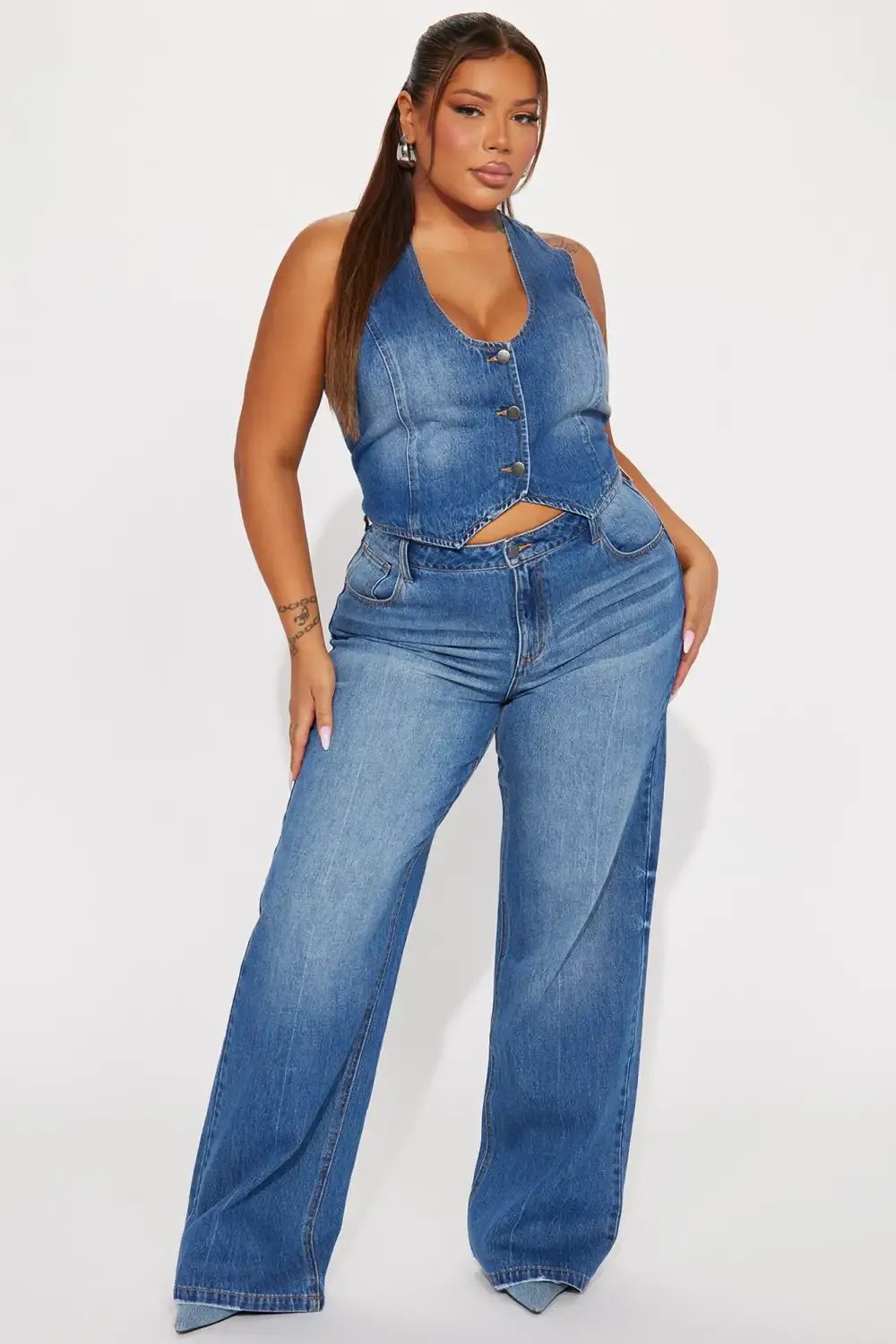 The Wayside Baggy Wide Leg Jean - Medium Wash