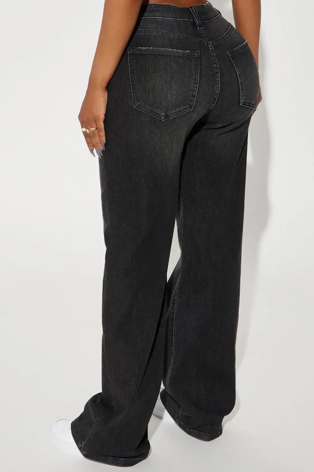Bellissima Basic Stretch Straight Leg Jeans - Black Wash