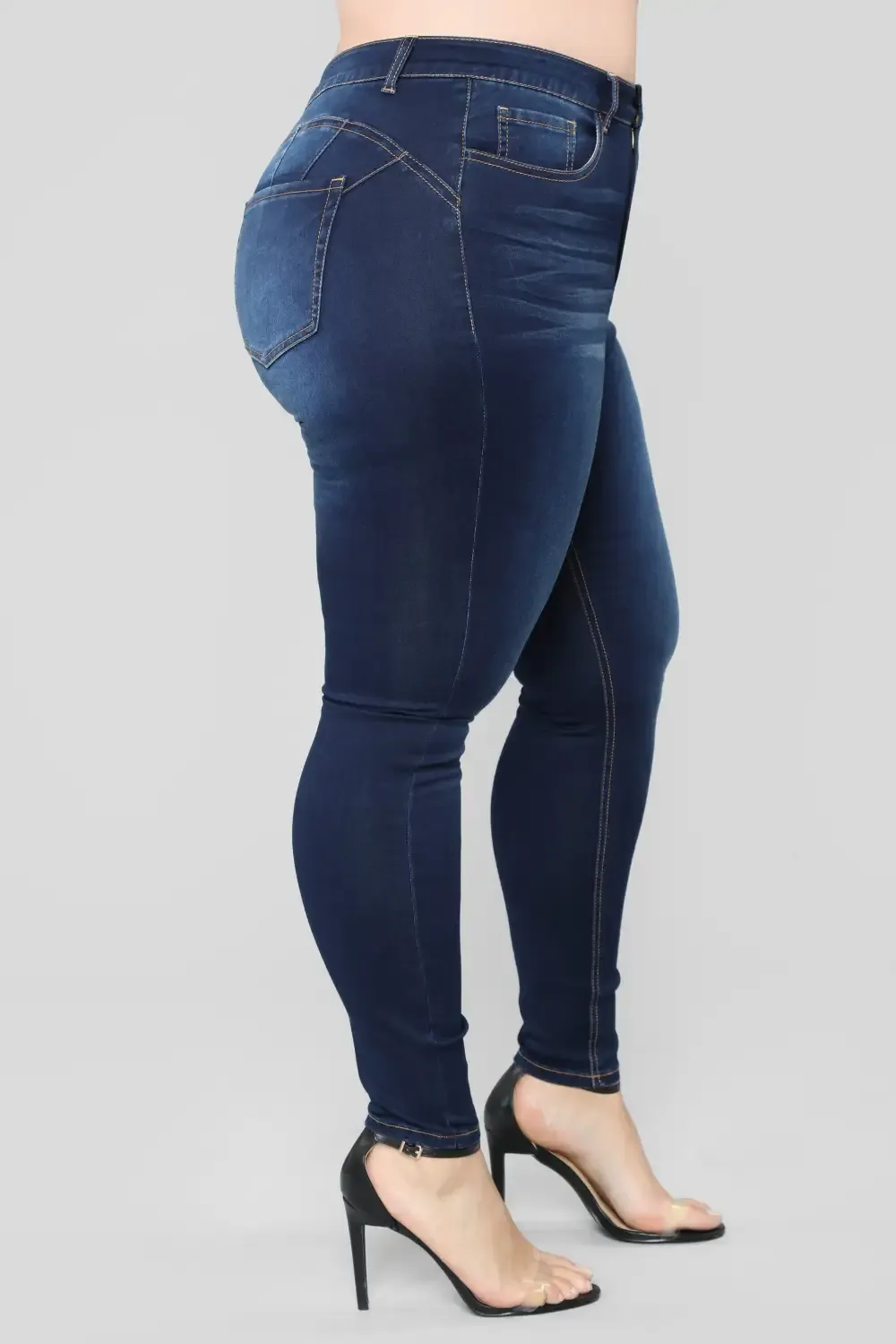 Alexa High Rise Booty Lifter Skinny Jeans - Dark Denim
