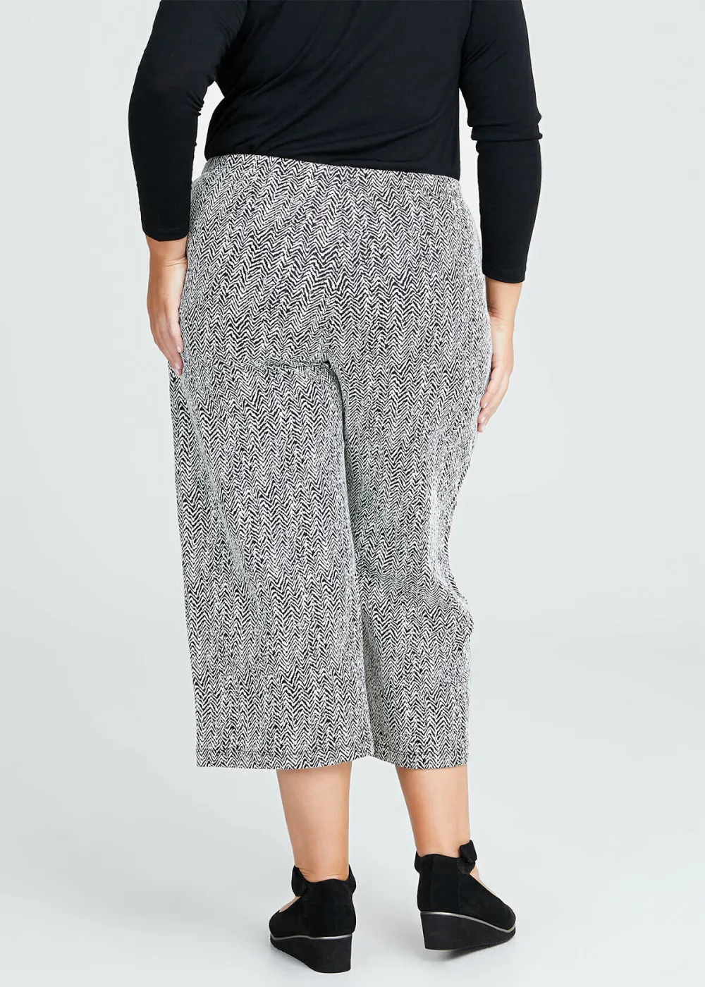 Herringbone Textured Culotte