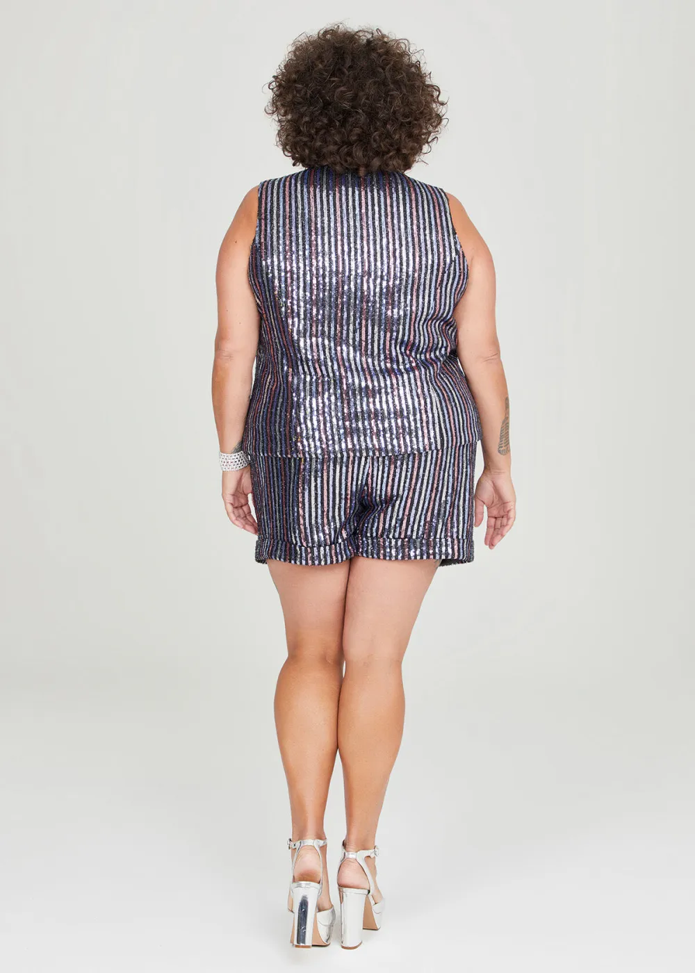 NYE Sequin Stripe Party Vest