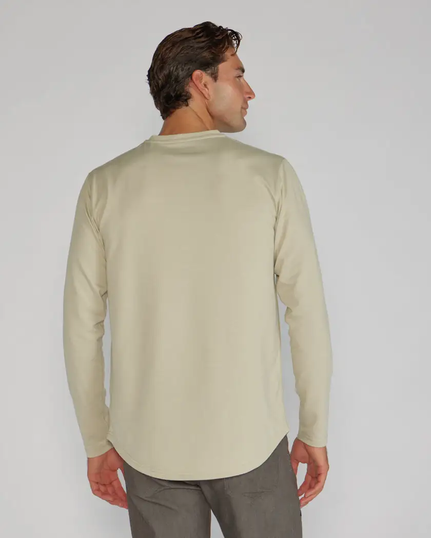 Henley Drop-Cut Long Sleeve: Lux