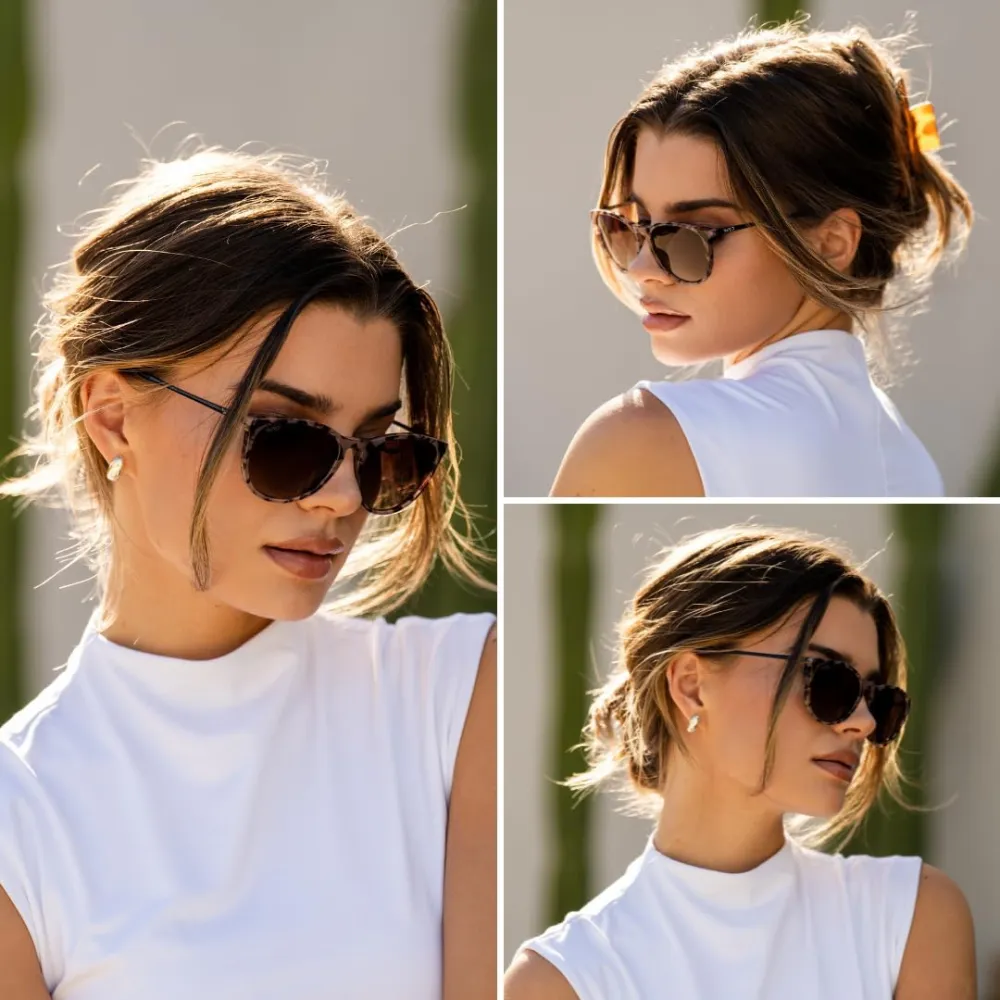 WearMe Pro Women's Round Sunglasses with Polarized UV Protection, Trendy Retro Designer Style
