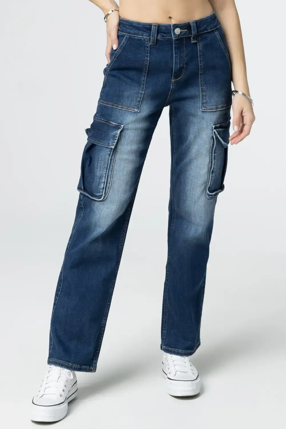Denim Cargo Jeans