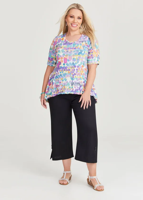Peplum Bamboo Foil Crush Top