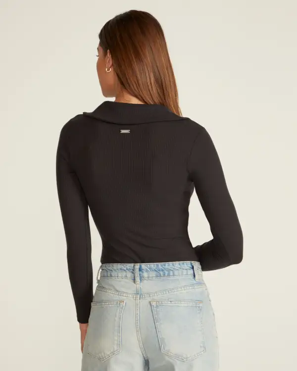 Rib Collar Long Sleeve Bodysuit