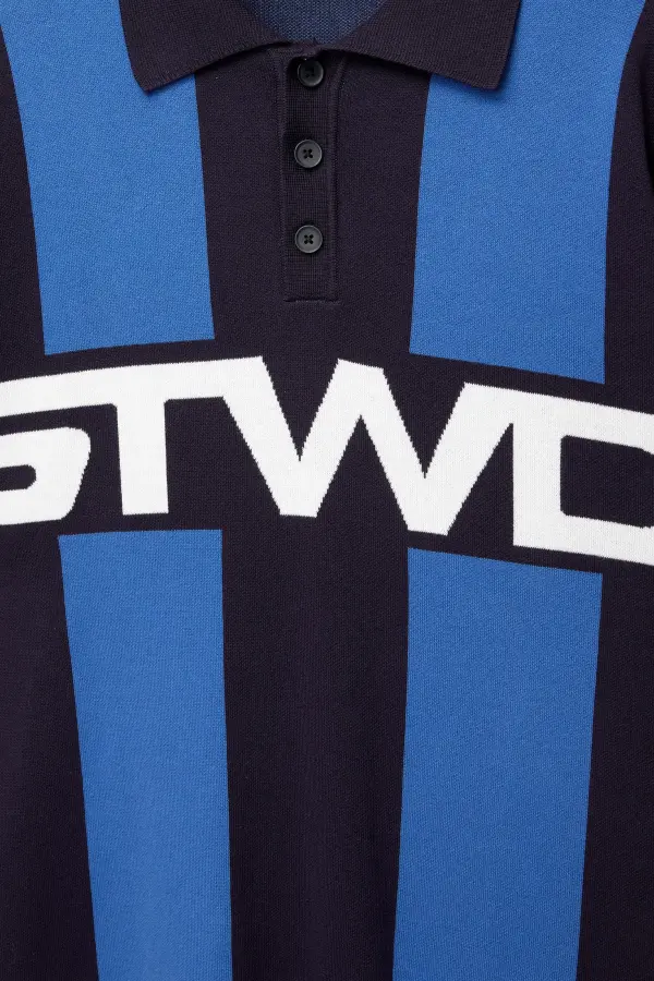 Striped STWD knit polo shirt
