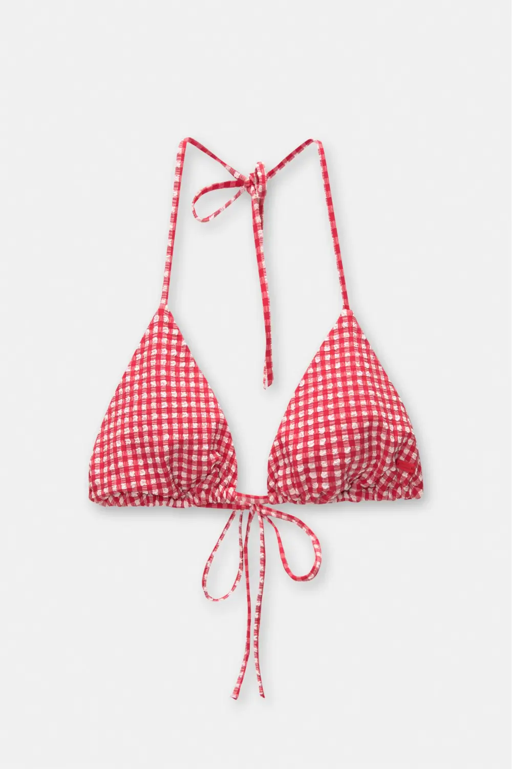 Gingham triangle bikini top