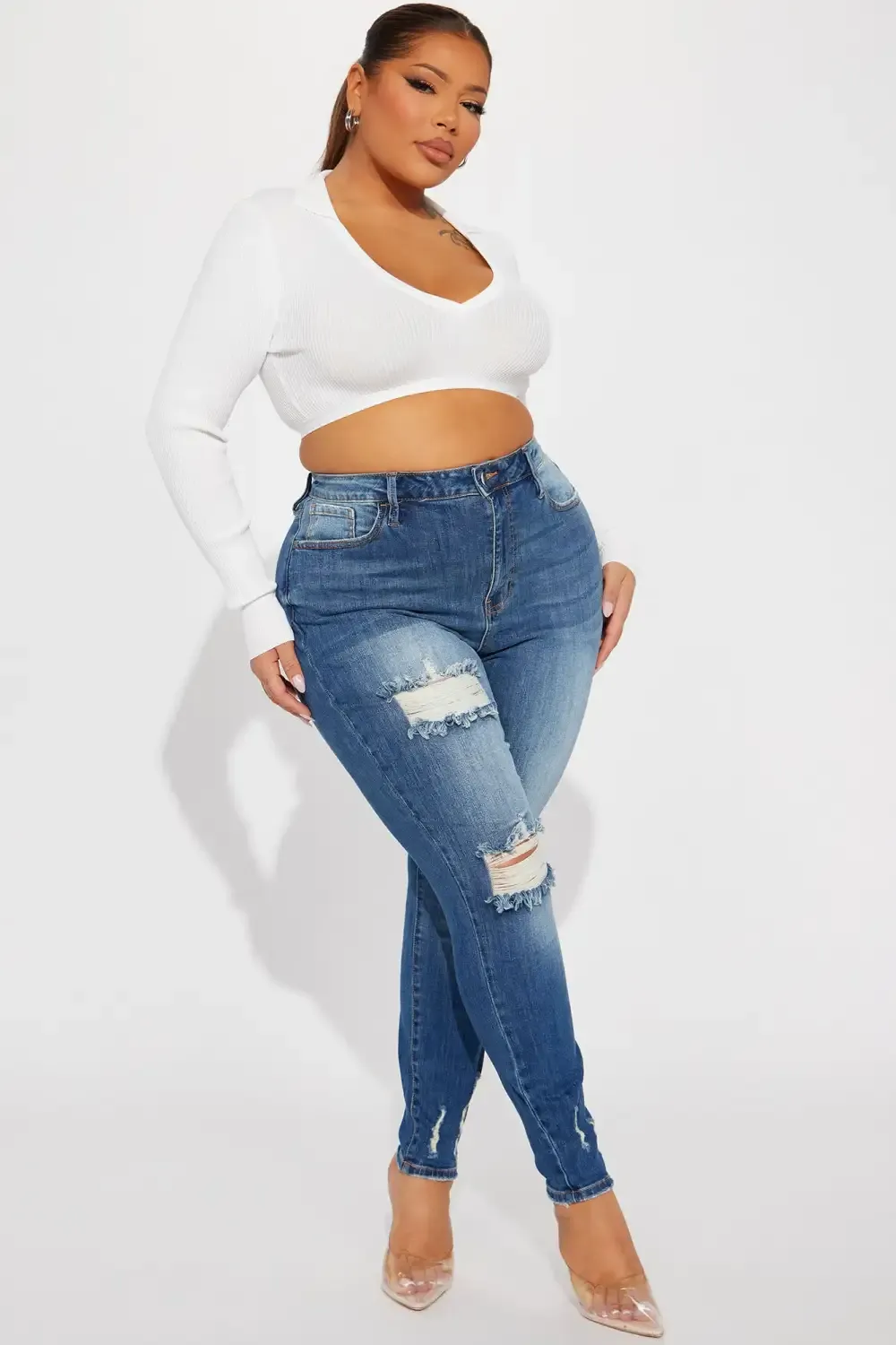 Dream Girl High Rise Skinny Jeans - Medium Blue Wash