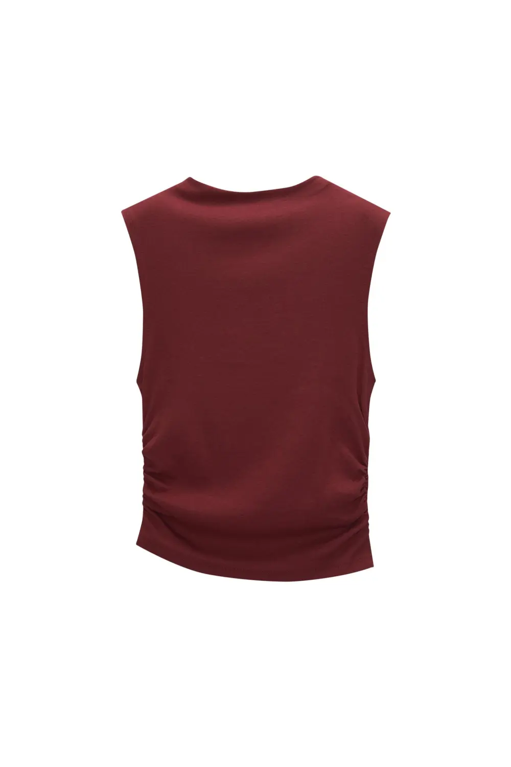 High neck gathered top