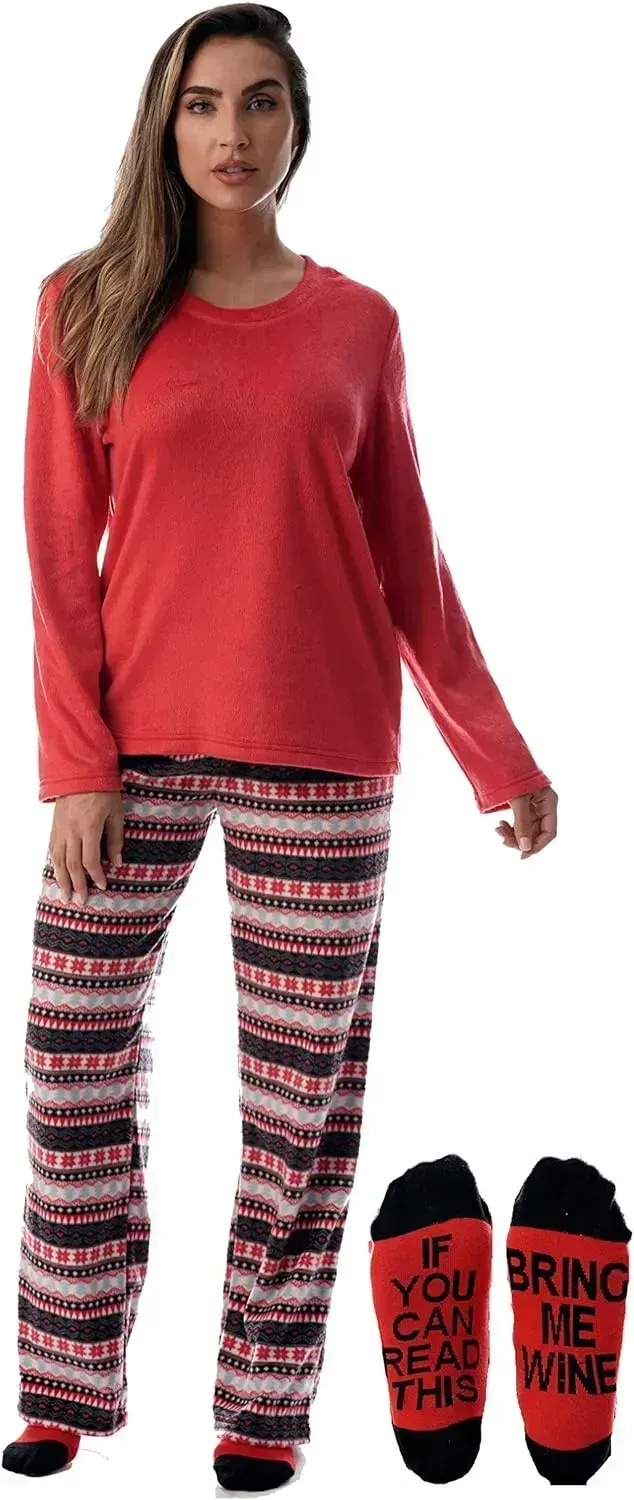 Women’s Pajama Pant Set - Nightgown with Matching Socks