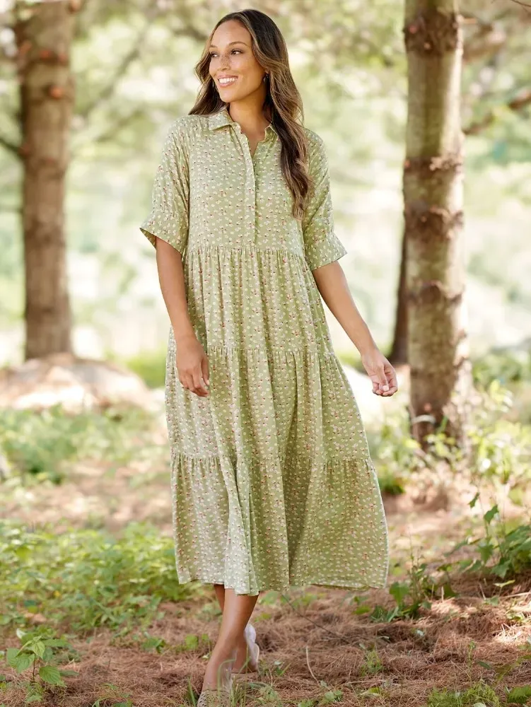 Ella Simone Tiered Floral Maxi Dress
