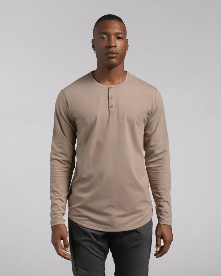 Henley Drop-Cut Long Sleeve: Bylt Signature