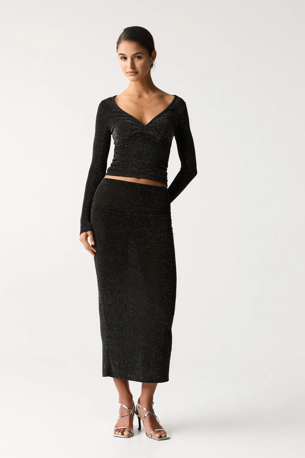 Shimmery top with gathering