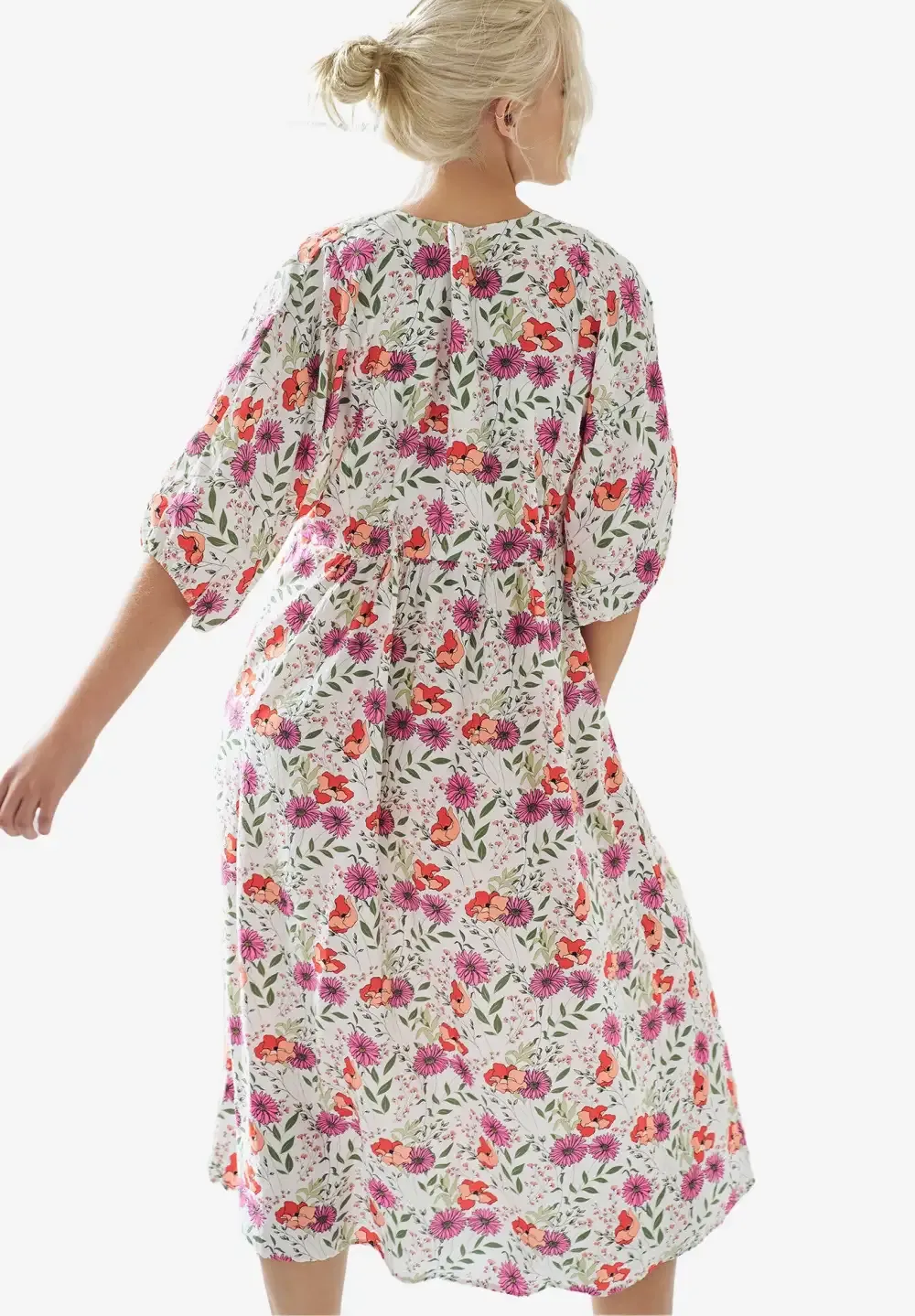 Blouson Sleeve Empire Midi Dress