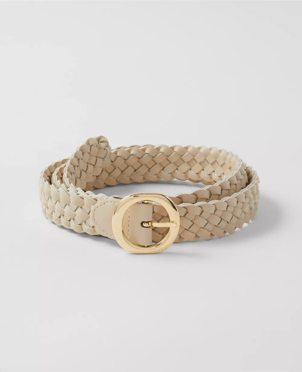 Circle Buckle Braided Belt