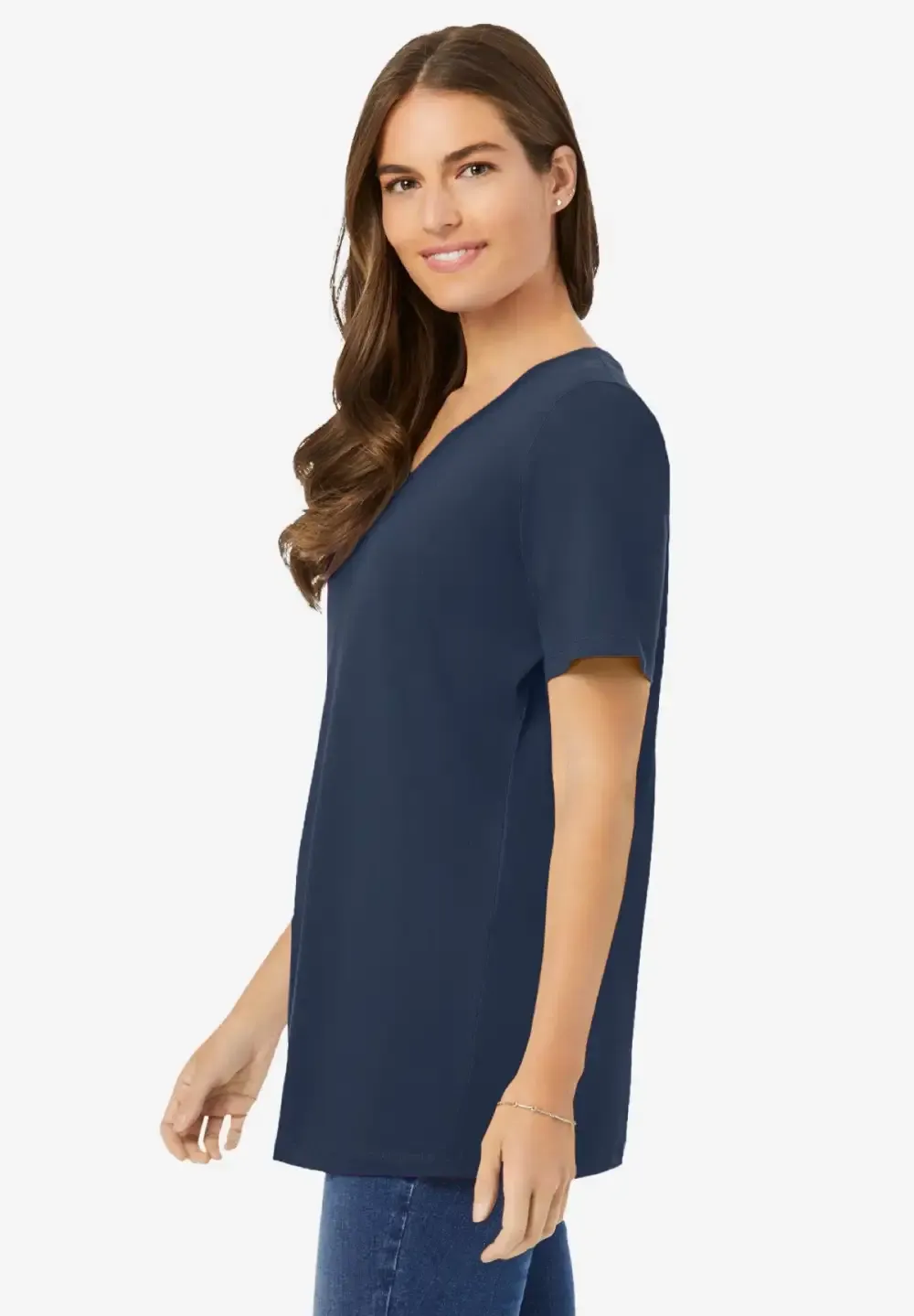 Perfect Short-Sleeve V-Neck Tee
