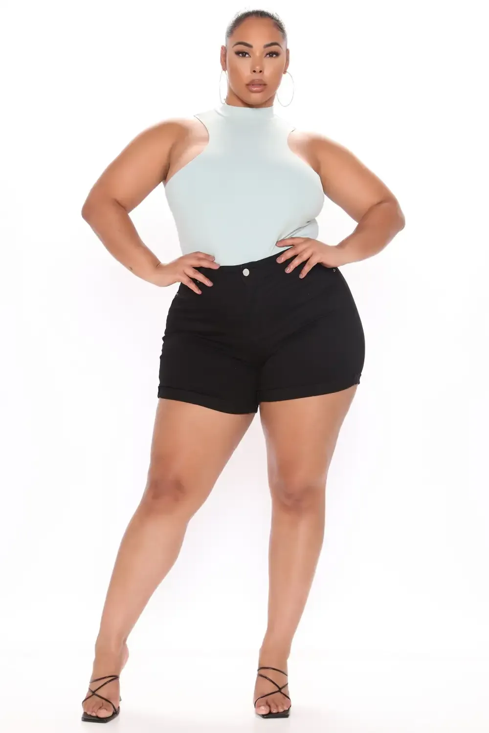 No Muffin Top Denim Shorts - Black