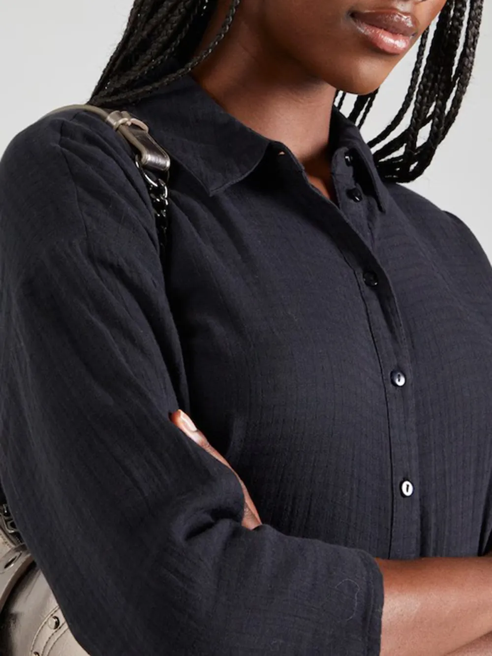 Button Placket Long Sleeve Blouses
