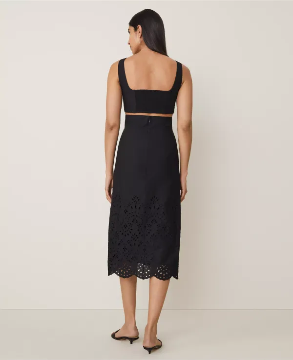 Embroidered Strappy Midi Dress