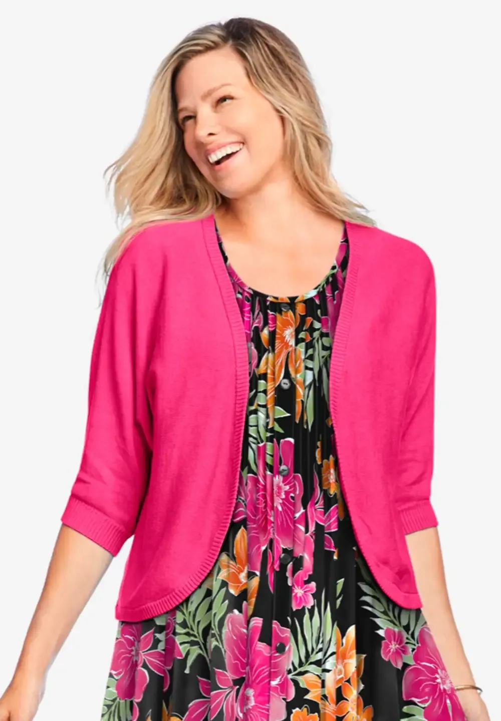 Rib Trim Cardigan Shrug