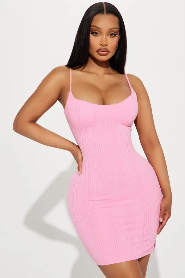 Margaux Textured Mini Dress - Pink