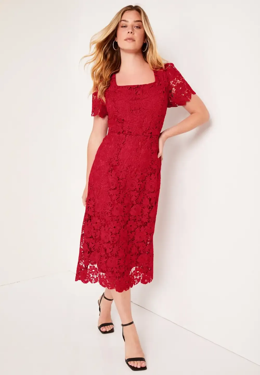 Square-Neck Lace Jessica Dress