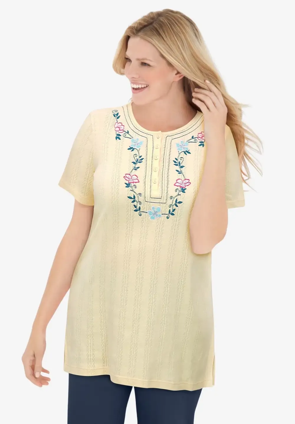 7-Day Embroidered Pointelle Tunic