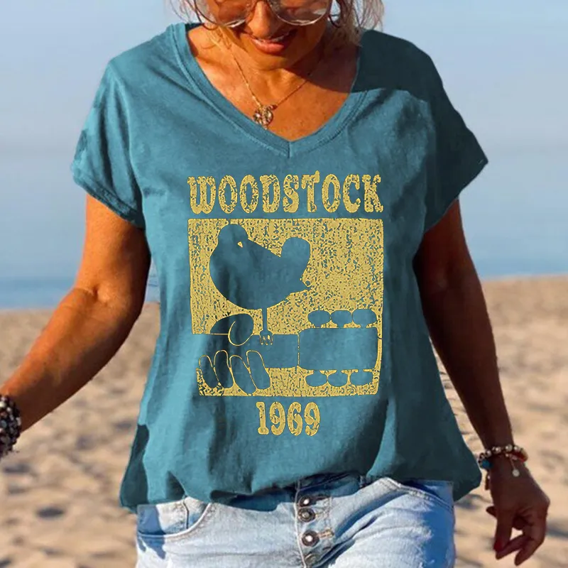 Bird And Guitar Music Woodstock Women Tees