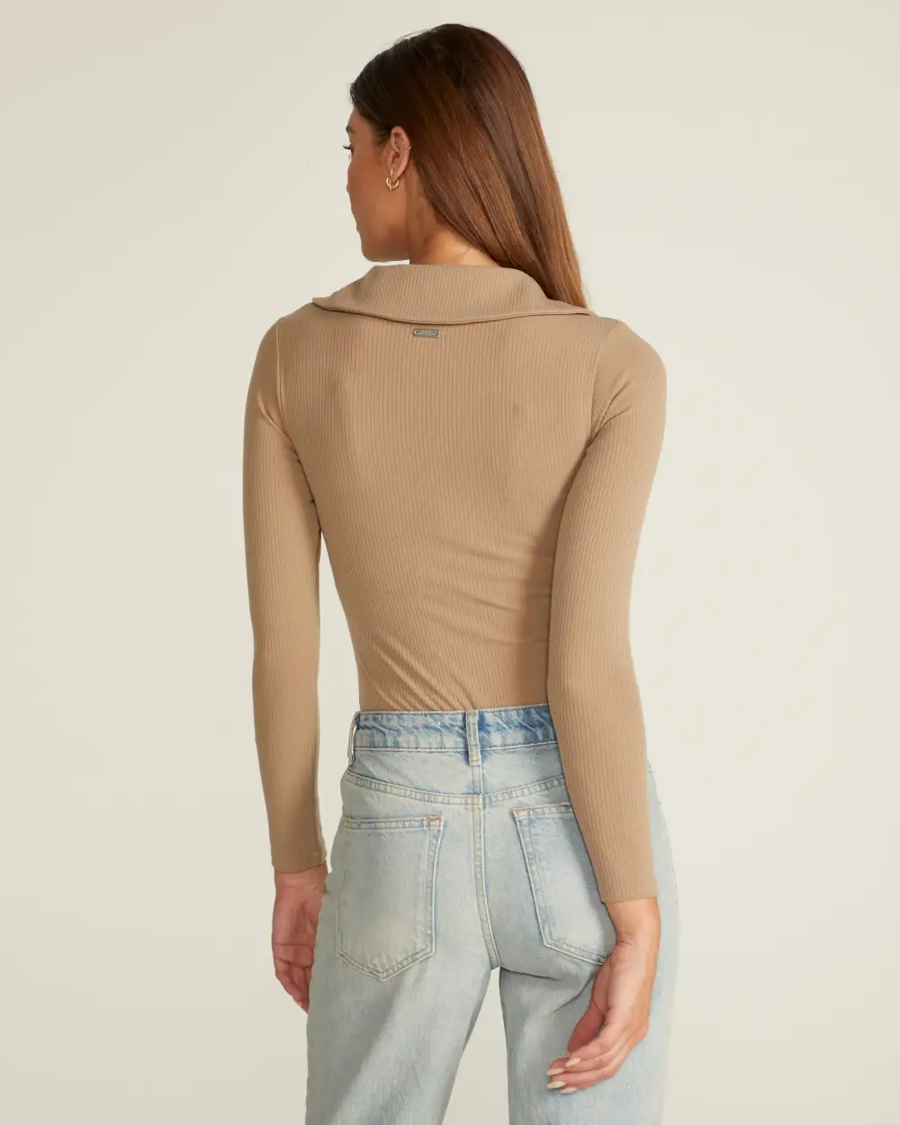 Rib Collar Long Sleeve Bodysuit