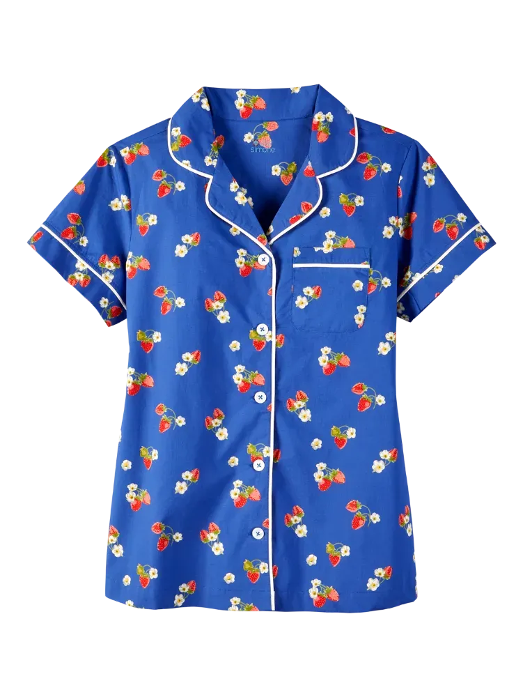 Ella Simone Strawberry Fields Cotton Pajama Set