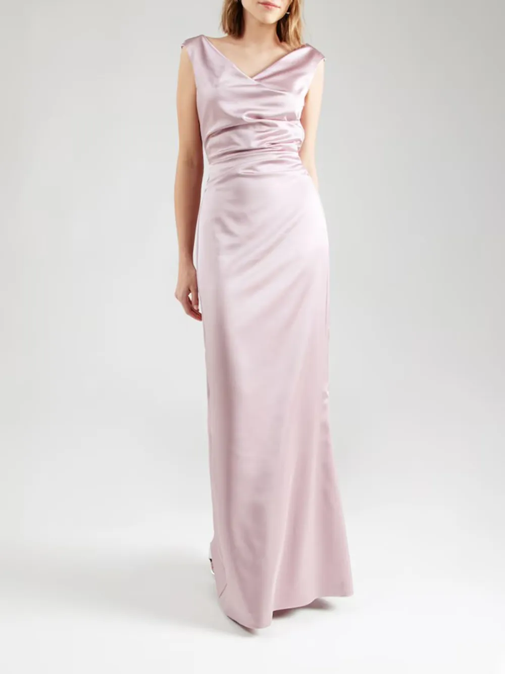 Plain Colored V-neck Casual Style Dress