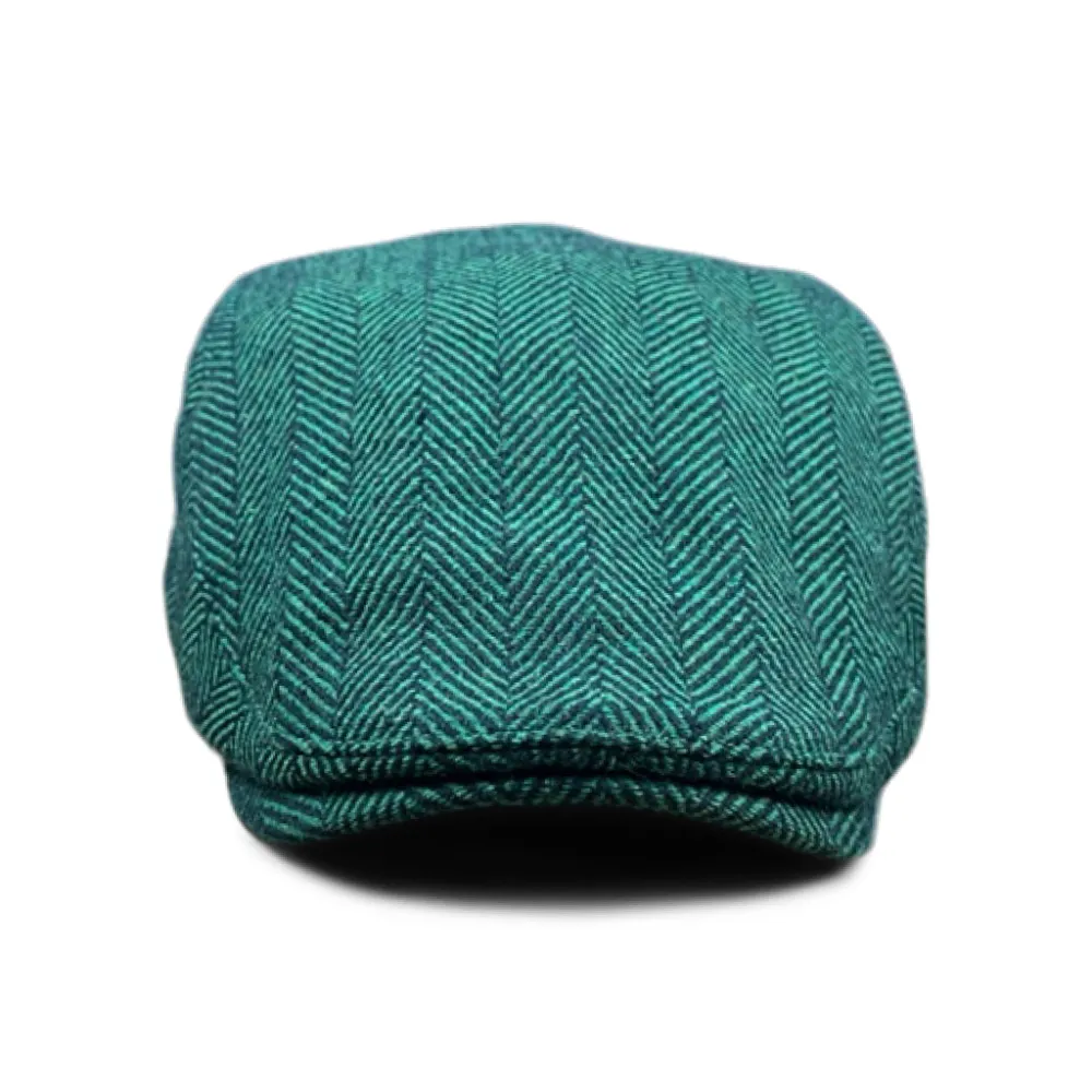 The Irish Boston Scally Cap - Green Herringbone