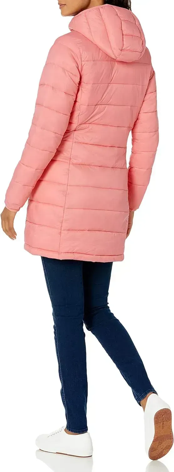 Women's Lightweight Water-Resistant Hooded Puffer Coat (Available in Plus Size)