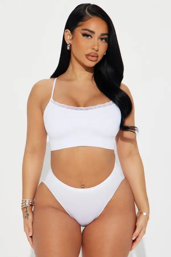 Easy Sunday Lace Trim 3 Pack Bralettes - Black/White