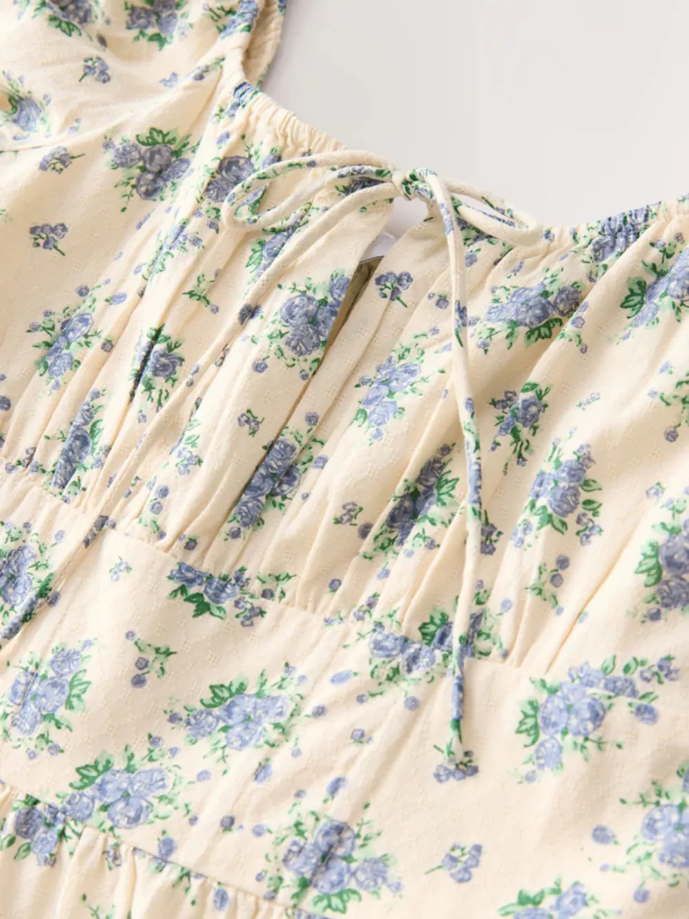 Fresh Bubble Sleeve Pure Cotton Dress