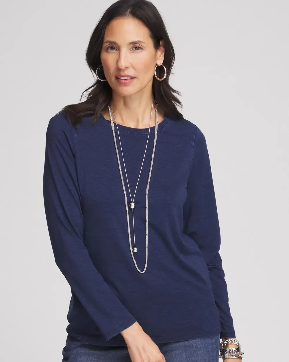 Touch of CoolTM Denim Long Sleeve Tee
